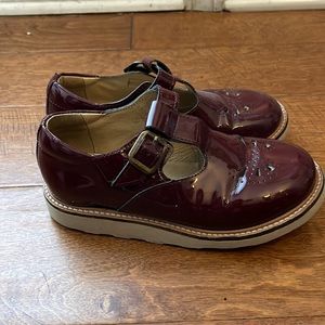 YOUNG SOLES ROSIE T-BAR SHOE CHERRY PATENT LEATHER